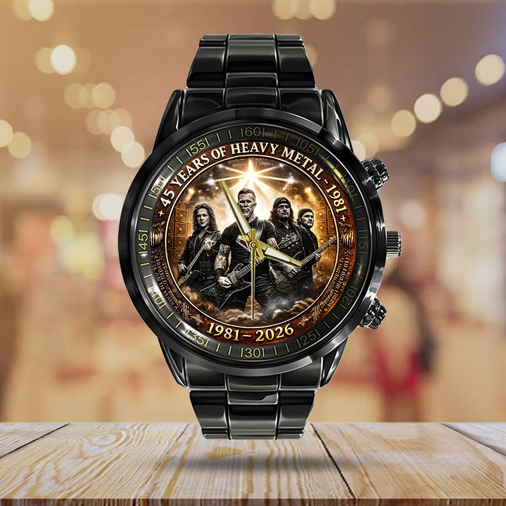 NEW PREMIUM METALLICA BLACK STAINLESS STEEL WATCH