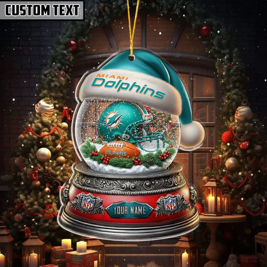 LIMITED EDITION - NEW CUSTOMIZED NFL19 MDP MIAMI DOLPHINS ORNAMENT