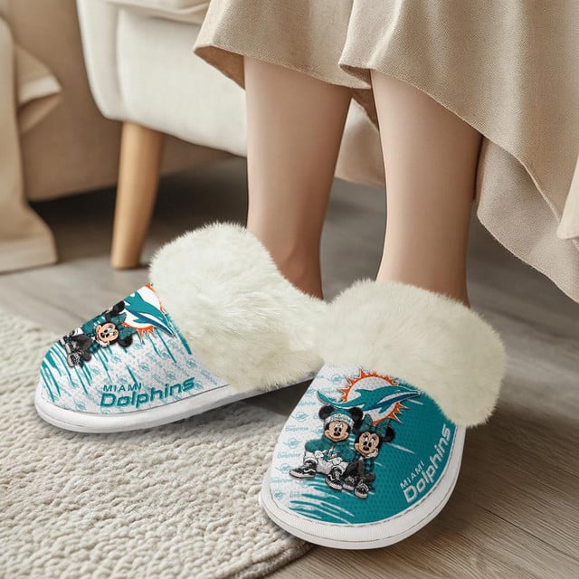 LIMITED EDITION - NEW CUSTOMIZED NFL19 MDP MIAMI DOLPHINS COTTON SLIPPERS