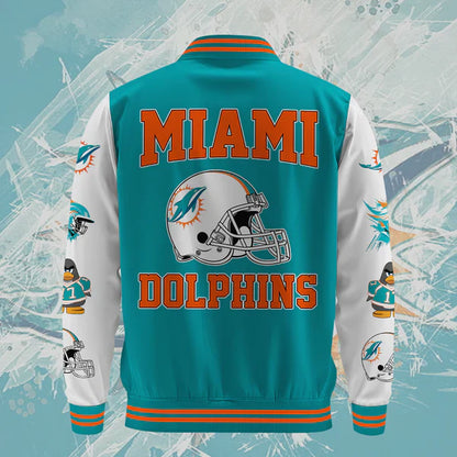 LIMITED EDITION - NEW CUSTOMIZED NFL19 MDP MIAMI DOLPHINS BASEBALL JACKET