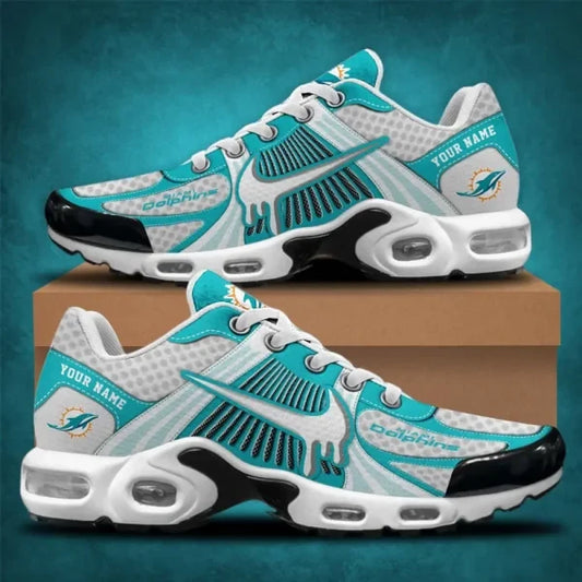 LIMITED EDITION - NEW CUSTOMIZED NFL19 MDP MIAMI DOLPHINS UNISEX AIR MAX PLUS SNEAKERS