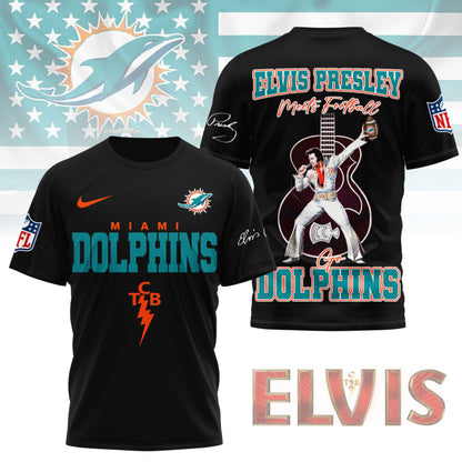 LIMITED EDITION - NEW CUSTOMIZED NFL19 MDP MIAMI DOLPHINS X ELVIS PRESLEY FAN 3D SHIRT