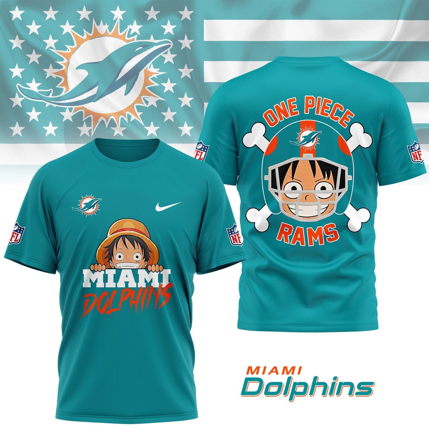 LIMITED EDITION - NEW CUSTOMIZED NFL19 MDP MIAMI DOLPHINS ONE PIECE FAN 3D SHIRT