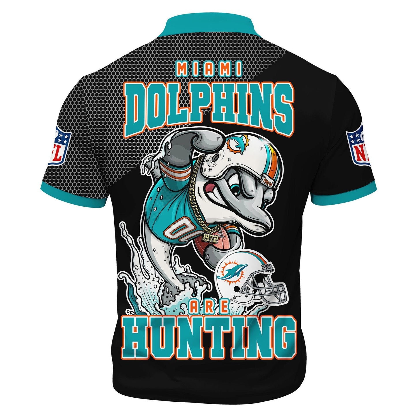 LIMITED EDITION - NEW CUSTOMIZED NFL19 MDP MIAMI DOLPHINS HARLEY-DAVIDSON POLO WITH ZIPPER SHIRT