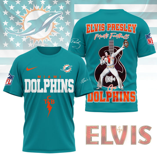 LIMITED EDITION - NEW CUSTOMIZED NFL19 MDP MIAMI DOLPHINS X ELVIS PRESLEY FAN 3D SHIRT