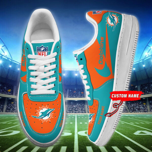 LIMITED EDITION - NEW CUSTOMIZED NFL19 MDP MIAMI DOLPHINS AF1 SNEAKERS