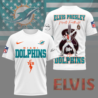 LIMITED EDITION - NEW CUSTOMIZED NFL19 MDP MIAMI DOLPHINS X ELVIS PRESLEY FAN 3D SHIRT