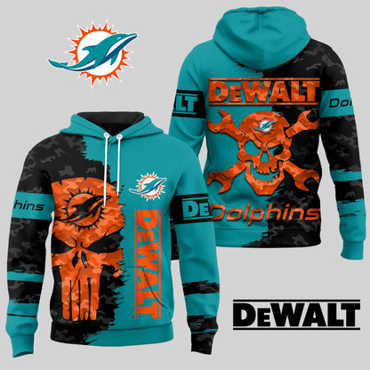 LIMITED EDITION - NEW CUSTOMIZED NFL19 MDP MIAMI DOLPHINS DEWALT UNISEX T-SHIRT, POLO, HOODIE & JACKETS