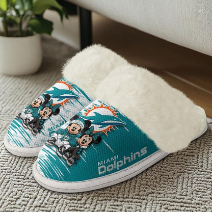 LIMITED EDITION - NEW CUSTOMIZED NFL19 MDP MIAMI DOLPHINS COTTON SLIPPERS