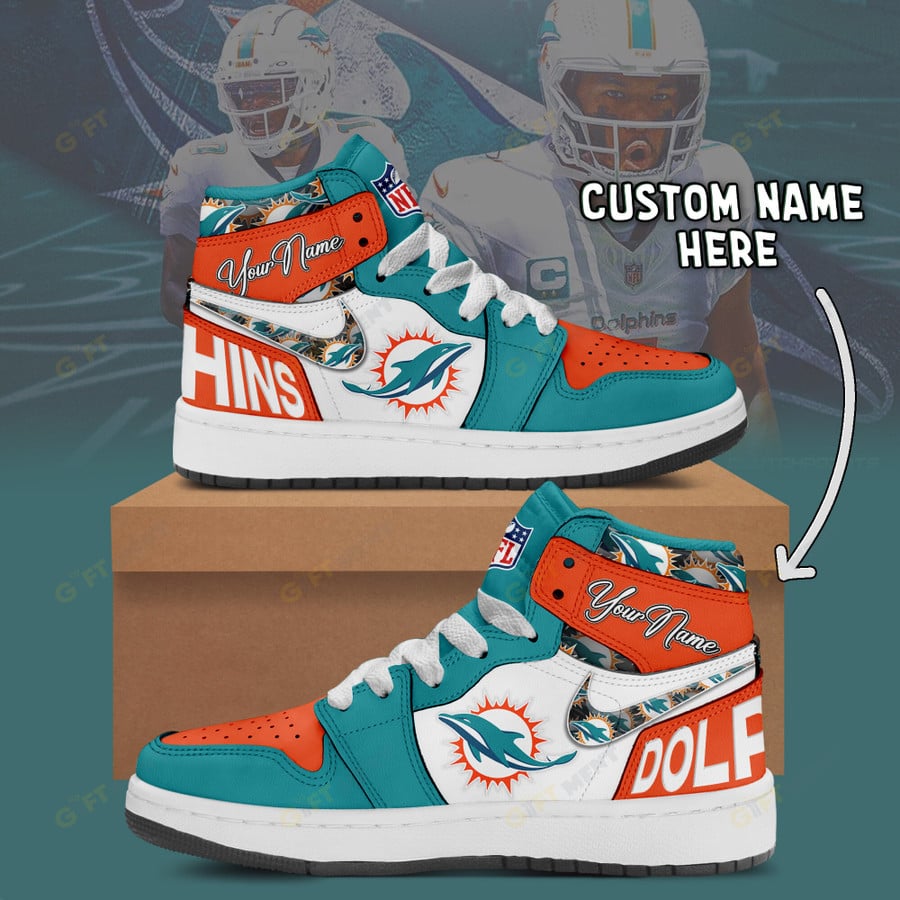 LIMITED EDITION - NEW CUSTOMIZED NFL19 MDP MIAMI DOLPHINS AIR JORDAN 1