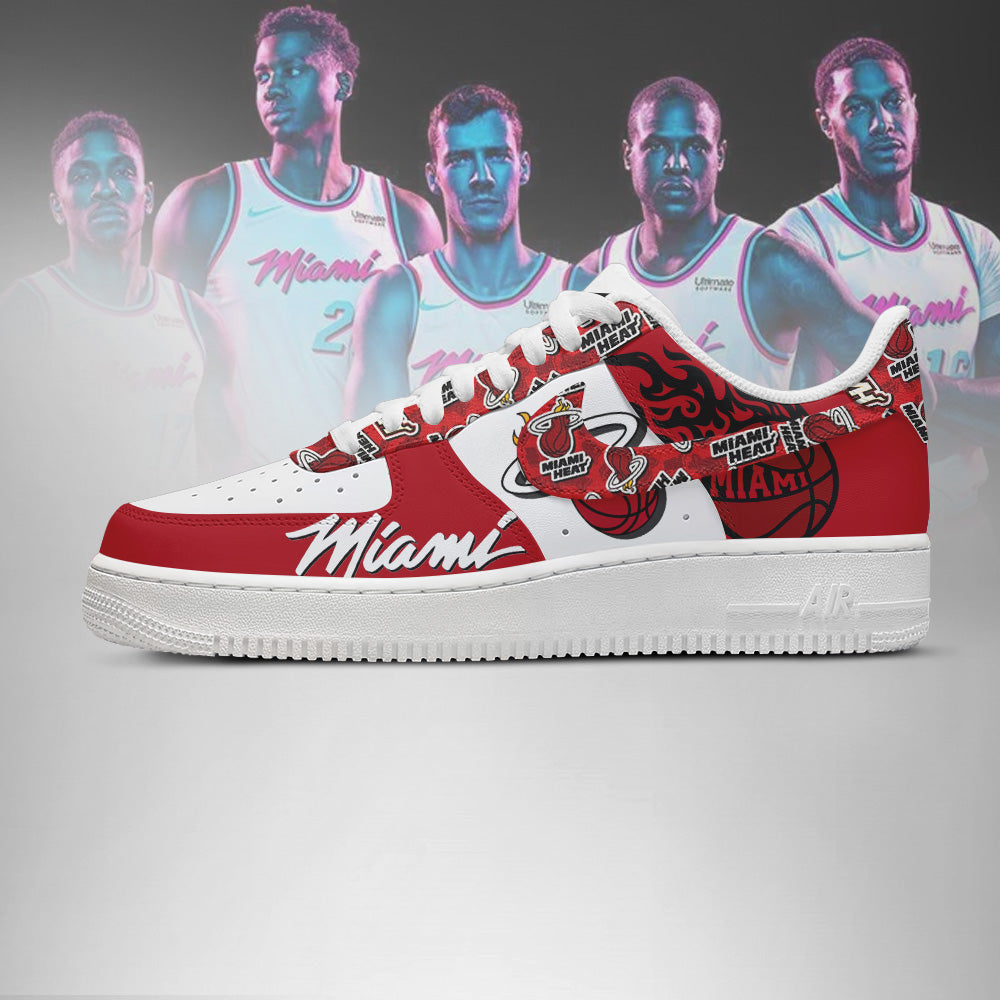 LIMITED EDITION - NEW CUSTOMIZED NBA20 MI HEAT AF1 SHOES