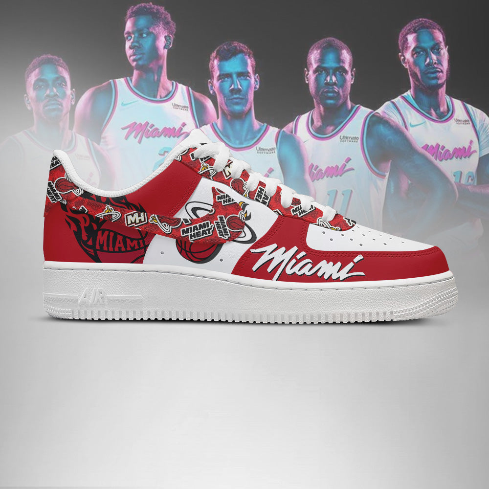 LIMITED EDITION - NEW CUSTOMIZED NBA20 MI HEAT AF1 SHOES