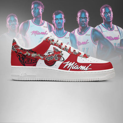 LIMITED EDITION - NEW CUSTOMIZED NBA20 MI HEAT AF1 SHOES