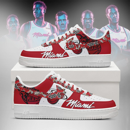 LIMITED EDITION - NEW CUSTOMIZED NBA20 MI HEAT AF1 SHOES