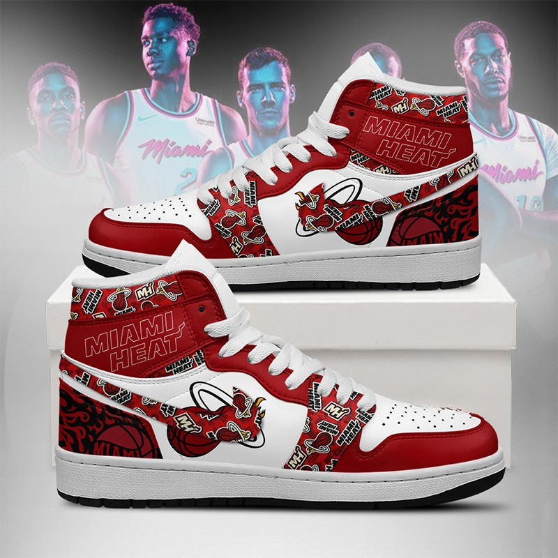 LIMITED EDITION - NEW CUSTOMIZED NBA20 MI HEAT AIR JORDAN SNEAKERS