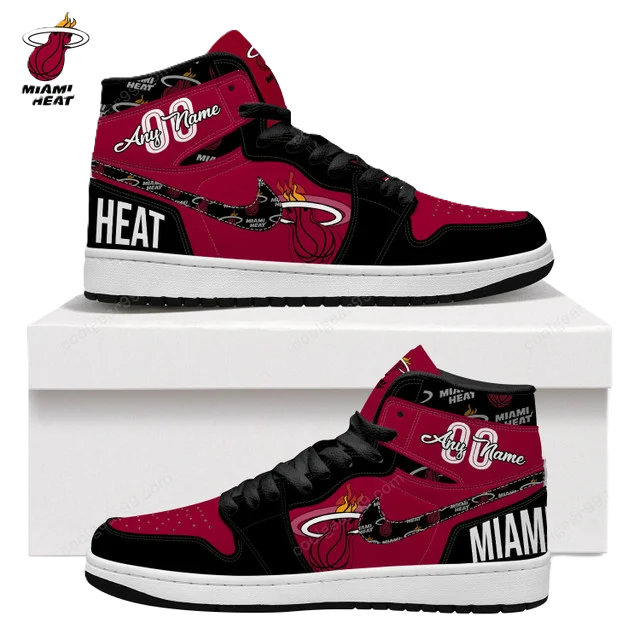 LIMITED EDITION - NEW CUSTOMIZED NBA20 MI HEAT AIR JORDAN SNEAKERS