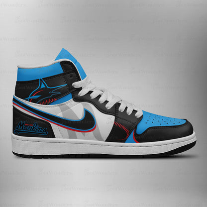 LIMITED EDITION - NEW CUSTOMIZED MLB20 MI MARLINS AIR JORDAN SNEAKERS