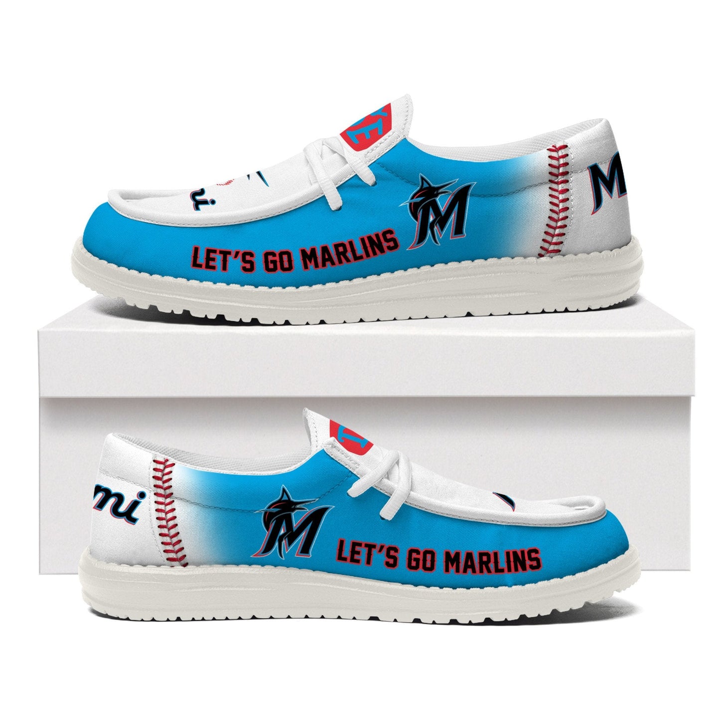 LIMITED EDITION - NEW CUSTOMIZED MLB20 MI MARLINS LOAFER SHOES