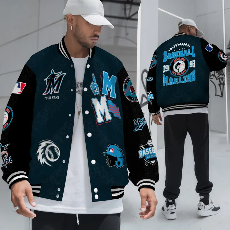 LIMITED EDITION - NEW CUSTOMIZED MLB20 MMS MIAMI MARLINS UNISEX T-SHIRT, POLO, HOODIE & JACKETS