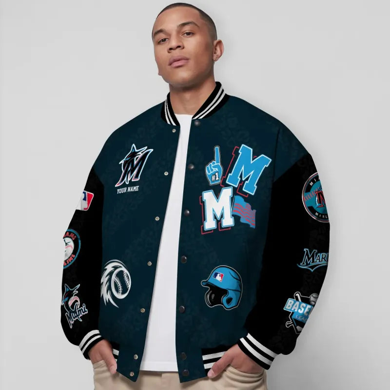 LIMITED EDITION - NEW CUSTOMIZED MLB20 MMS MIAMI MARLINS UNISEX T-SHIRT, POLO, HOODIE & JACKETS