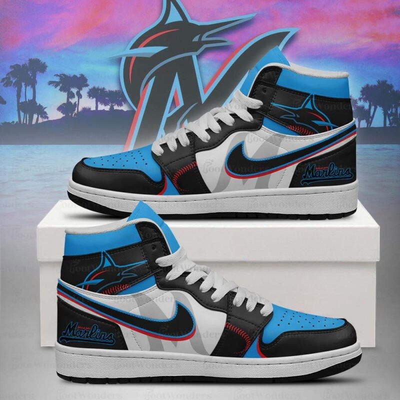 LIMITED EDITION - NEW CUSTOMIZED MLB20 MI MARLINS AIR JORDAN SNEAKERS