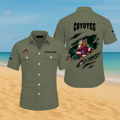 LIMITED EDITION - NEW CUSTOMIZED NHL30 AZC ARIZONA COYOTES CARGO SHIRT