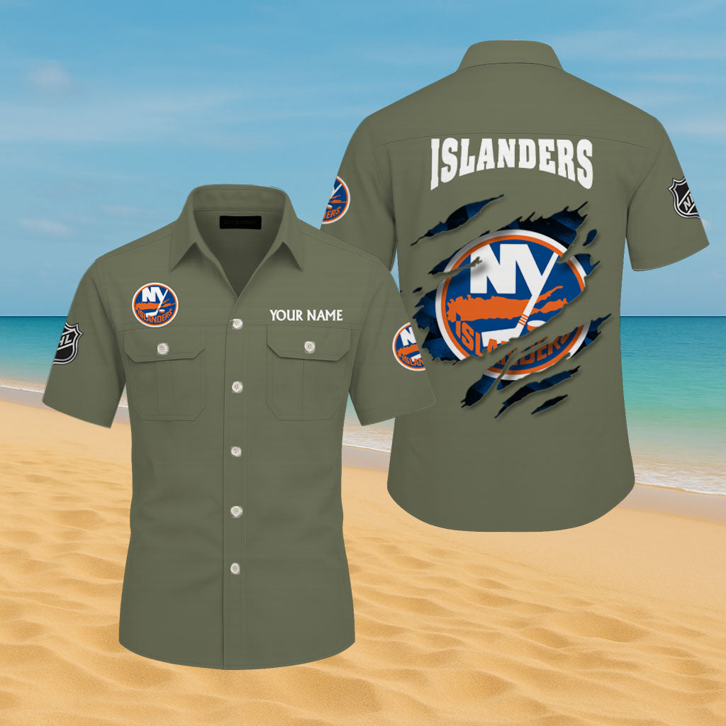 LIMITED EDITION - NEW CUSTOMIZED NHL25 NYI NEW YORK ISLANDERS CARGO SHIRT