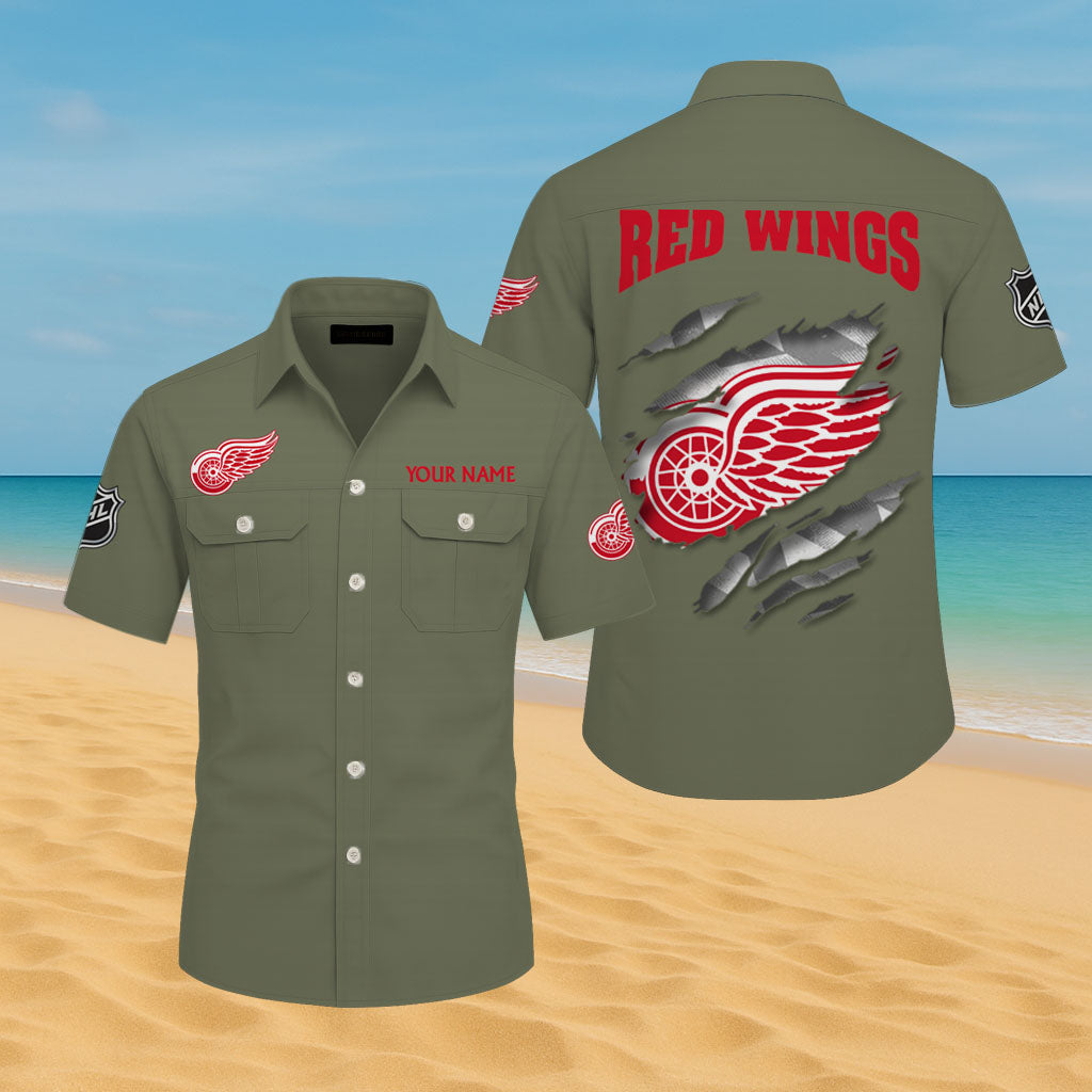LIMITED EDITION - NEW CUSTOMIZED NHL22 DRW DETROIT RED WINGS CARGO SHIRT