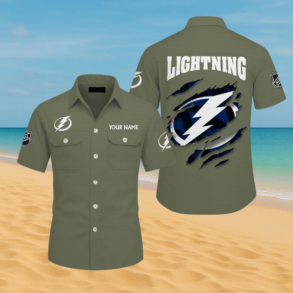 LIMITED EDITION - NEW CUSTOMIZED NHL12 TPL TAMPA BAY LIGHTNING CARGO SHIRT