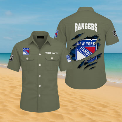 LIMITED EDITION - NEW CUSTOMIZED NHL24 NYR NEW YORK RANGERS CARGO SHIRT