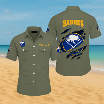 LIMITED EDITION - NEW CUSTOMIZED NHL28 BFS BUFFALO SABRES CARGO SHIRT