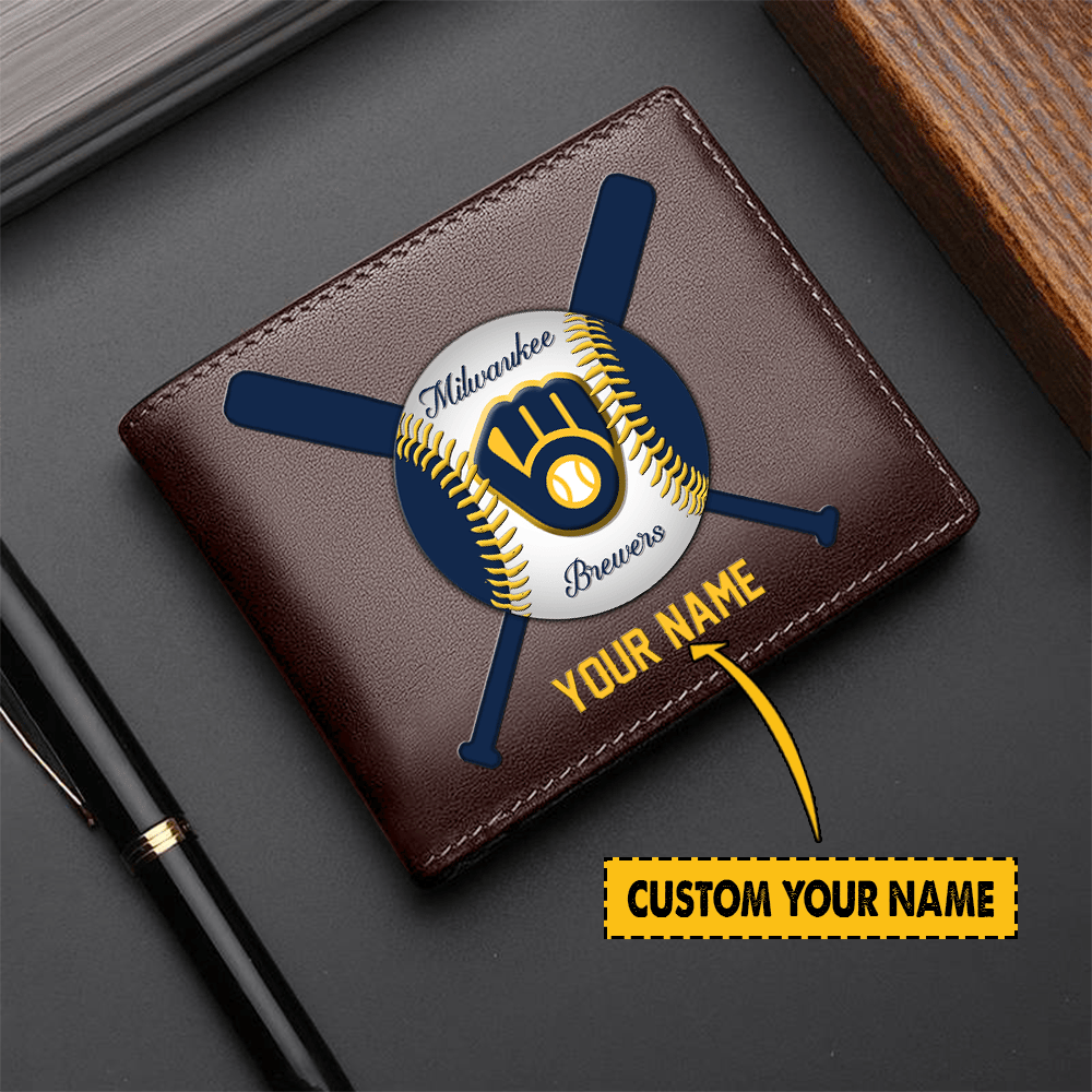 LIMITED EDITION - NEW CUSTOMIZED MLB15 MW BREWERS LEATHER WALLET