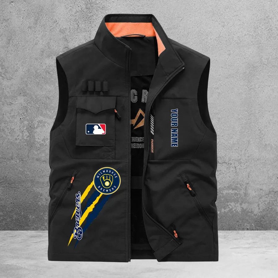 LIMITED EDITION - NEW CUSTOMIZED MLB15 MBS MILWAUKEE BREWERS SLEEVELESS VEST