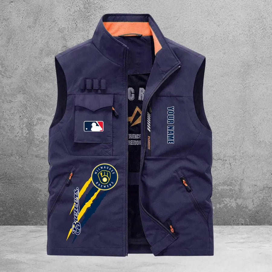 LIMITED EDITION - NEW CUSTOMIZED MLB15 MBS MILWAUKEE BREWERS SLEEVELESS VEST