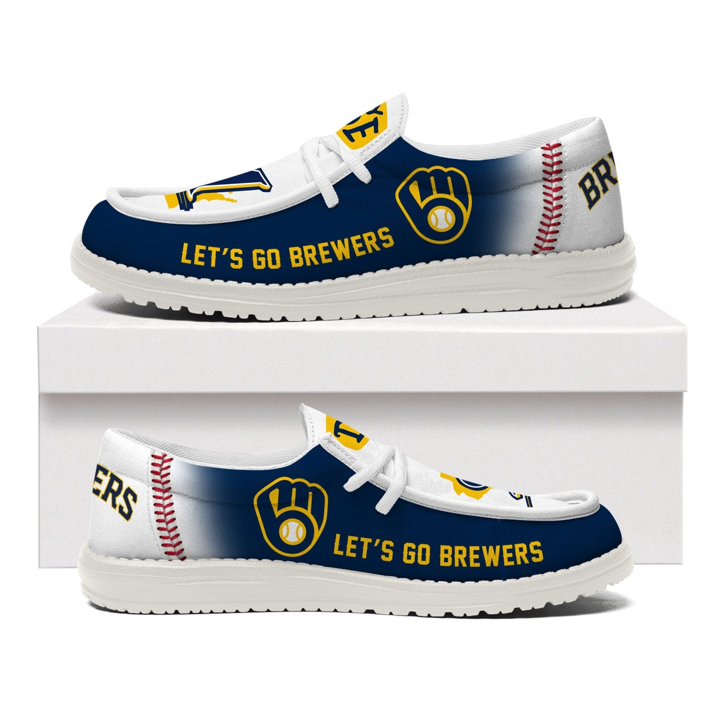LIMITED EDITION - NEW CUSTOMIZED MLB15 MW BREWERS LOAFER SHOES