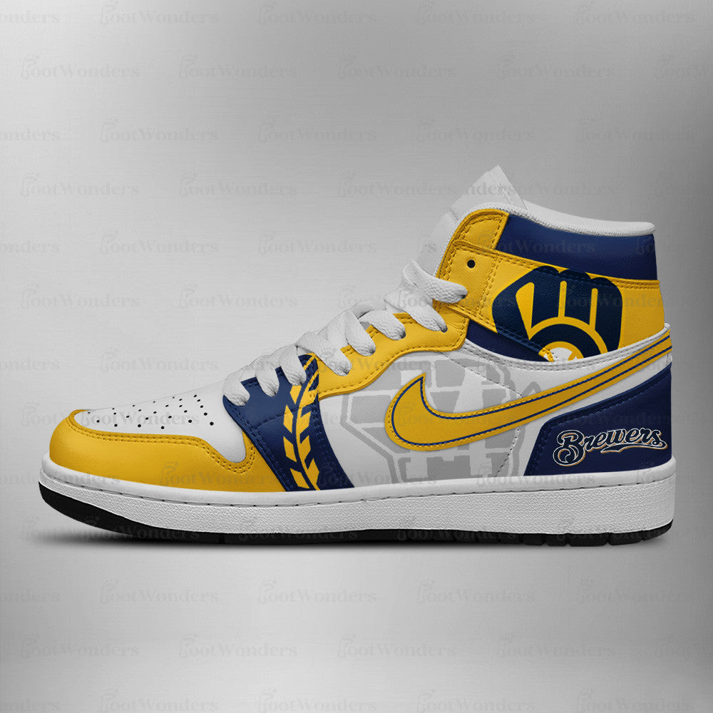 LIMITED EDITION - NEW CUSTOMIZED MLB15 MW BREWERS AIR JORDAN SNEAKERS
