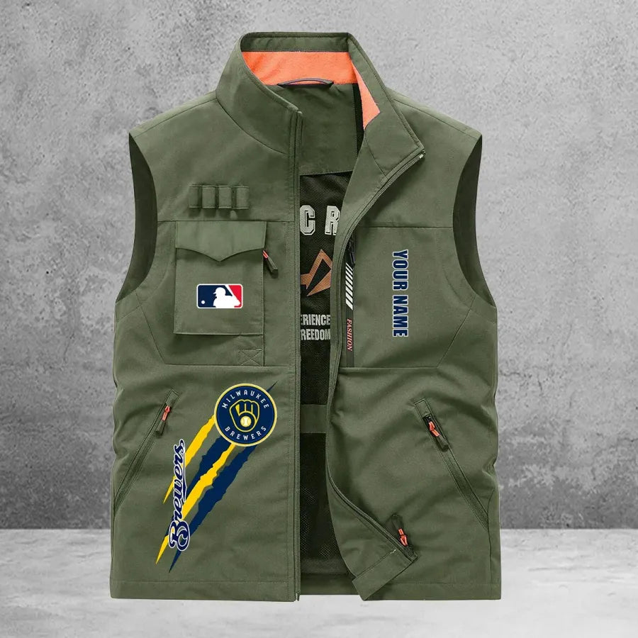 LIMITED EDITION - NEW CUSTOMIZED MLB15 MBS MILWAUKEE BREWERS SLEEVELESS VEST