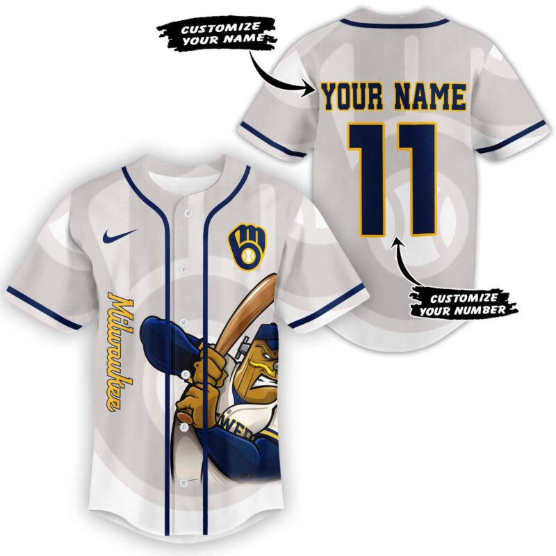 LIMITED EDITION - NEW CUSTOMIZED MLB15 MW BREWERS BASEBALL JERSEY