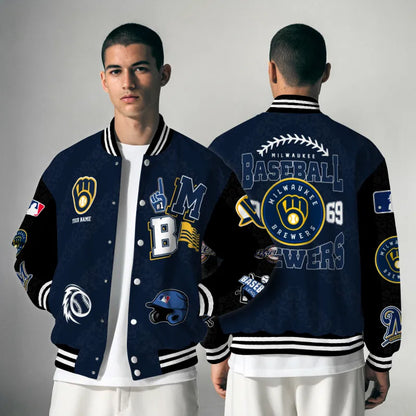 LIMITED EDITION - NEW CUSTOMIZED MLB15 MBS MILWAUKEE BREWERS UNISEX T-SHIRT, POLO, HOODIE & JACKETS