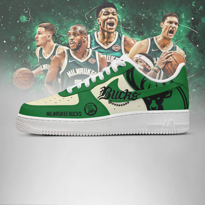 LIMITED EDITION - NEW CUSTOMIZED NBA11 MW BUCKS AF1 SHOES