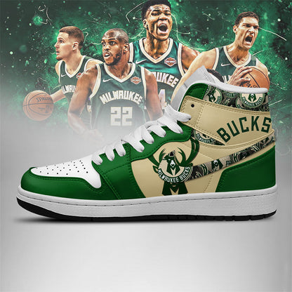 LIMITED EDITION - NEW CUSTOMIZED NBA11 MW BUCKS AIR JORDAN SNEAKERS