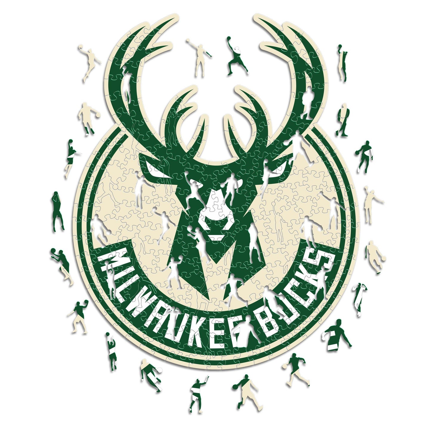 LIMITED EDITION - NEW CUSTOMIZED NBA11 MB MILWAUKEE BUCKS WOODEN PUZZLE