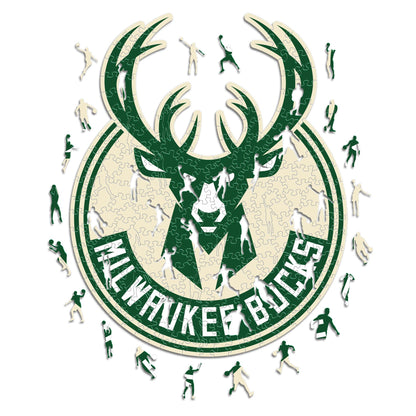 LIMITED EDITION - NEW CUSTOMIZED NBA11 MB MILWAUKEE BUCKS WOODEN PUZZLE