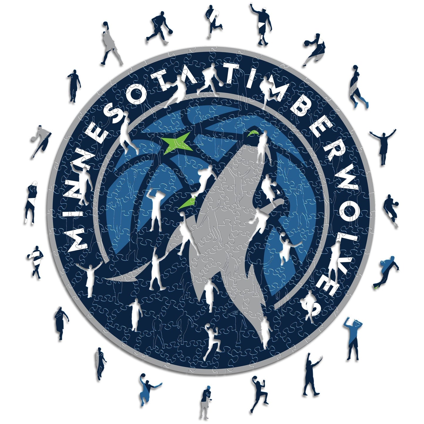 LIMITED EDITION - NEW CUSTOMIZED NBA05 MT MINNESOTA TIMBERWOLVES WOODEN PUZZLE