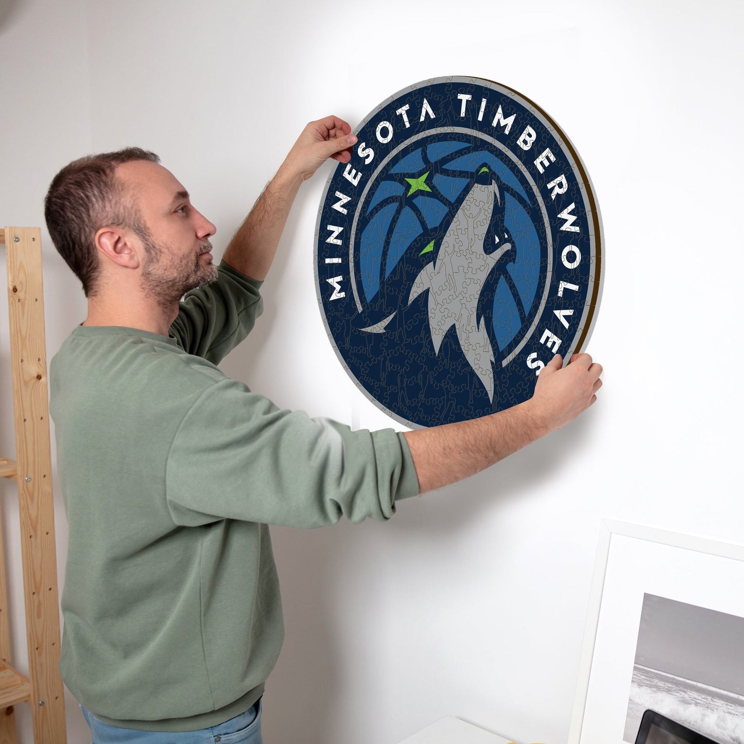 LIMITED EDITION - NEW CUSTOMIZED NBA05 MT MINNESOTA TIMBERWOLVES WOODEN PUZZLE