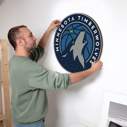 LIMITED EDITION - NEW CUSTOMIZED NBA05 MT MINNESOTA TIMBERWOLVES WOODEN PUZZLE