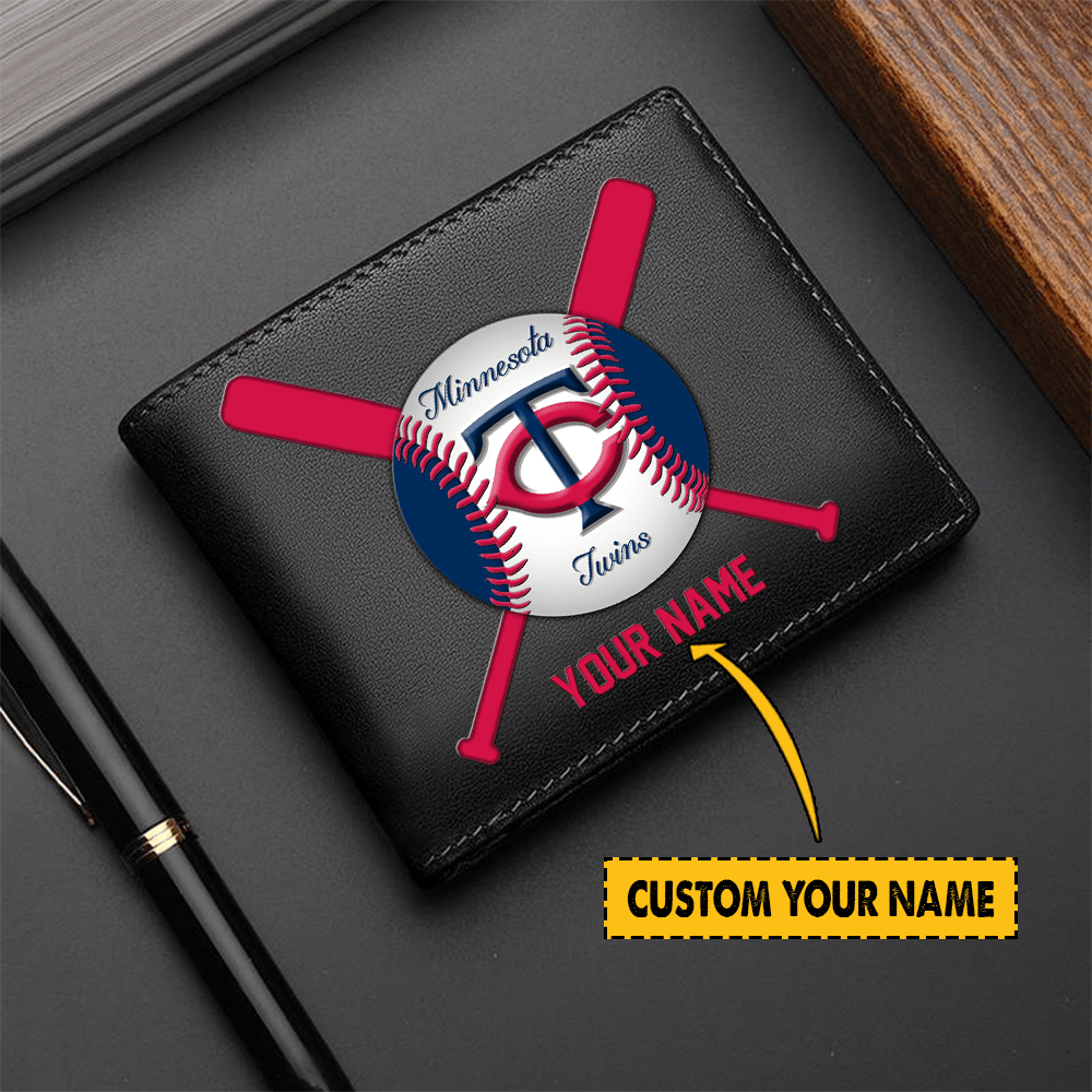 LIMITED EDITION - NEW CUSTOMIZED MLB22 MN TWINS LEATHER WALLET