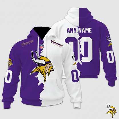 LIMITED EDITION - NEW CUSTOMIZED NFL05 MVK MINNESOTA VIKINGS HOME MIX AWAY T-SHIRT, POLO, HOODIE & JACKETS