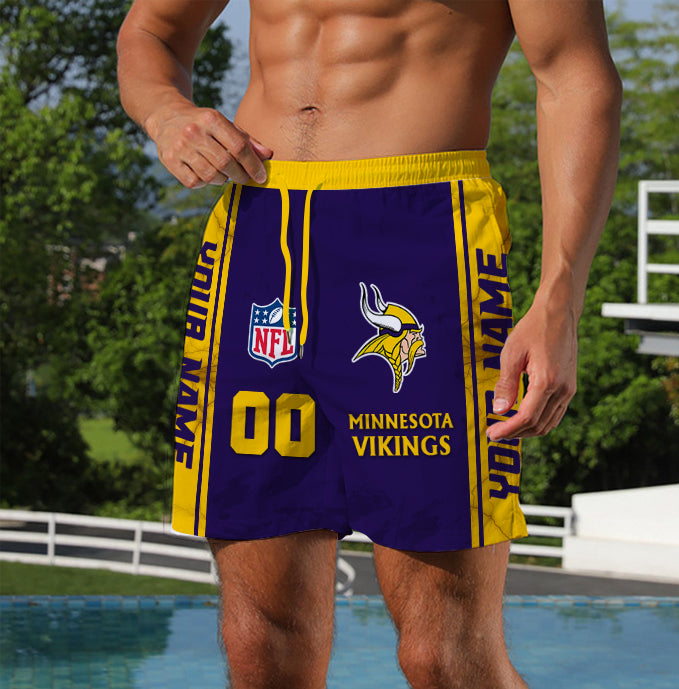 LIMITED EDITION - NEW CUSTOMIZED NFL05 MVK MINNESOTA VIKINGS UNISEX SHORT PANTS