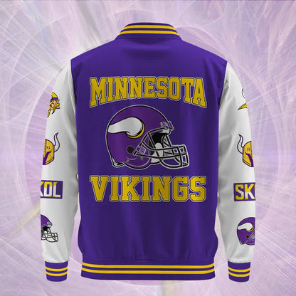 LIMITED EDITION - NEW CUSTOMIZED NFL05 MVK MINNESOTA VIKINGS BASEBALL JACKET